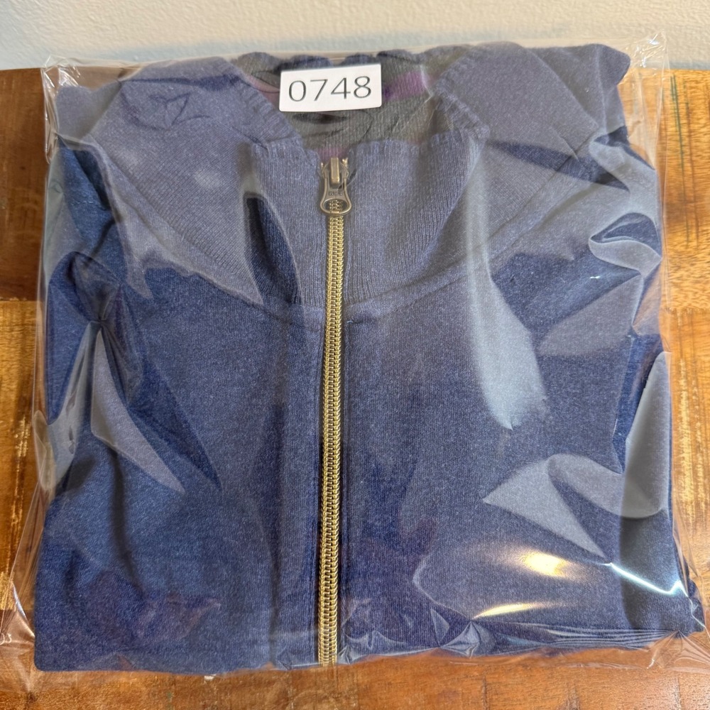 Robert Graham Blue Quarter Zip Pullover Sweater Medium Cotton Luxury Casual - Picture 12 of 12